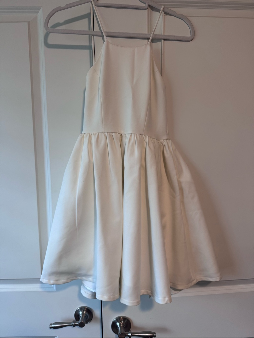 Lulu's Ivory Spaghetti-Strap Mini Dress